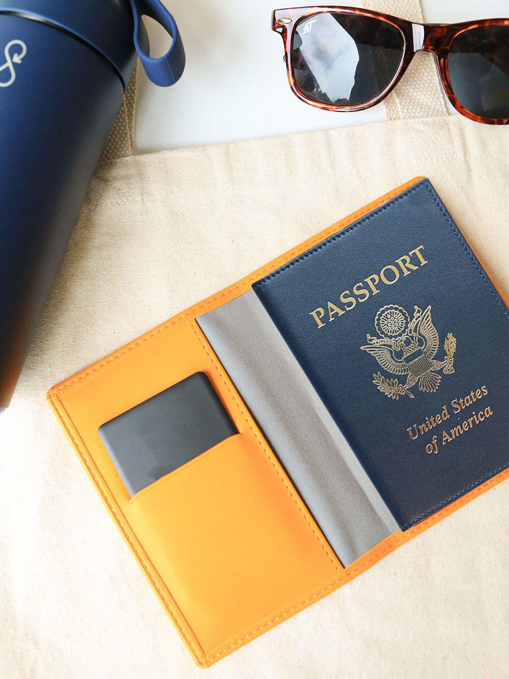 Tile Slim + Vegan Leather Passport Wallet